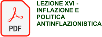 LEZIONE XVI - INFLAZIONE E POLITICA ANTINFLAZIONISTICA