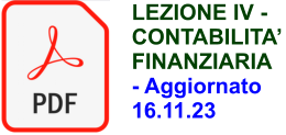 LEZIONE IV - CONTABILITA FINANZIARIA - Aggiornato 16.11.23
