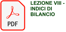 LEZIONE VIII -  INDICI DI BILANCIO