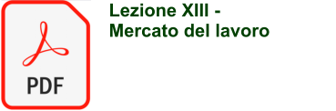 Lezione XIII -  Mercato del lavoro