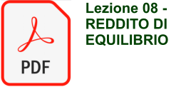 Lezione 08 -  REDDITO DI EQUILIBRIO
