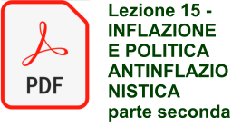 Lezione 15 -  INFLAZIONE E POLITICA ANTINFLAZIONISTICA  parte seconda